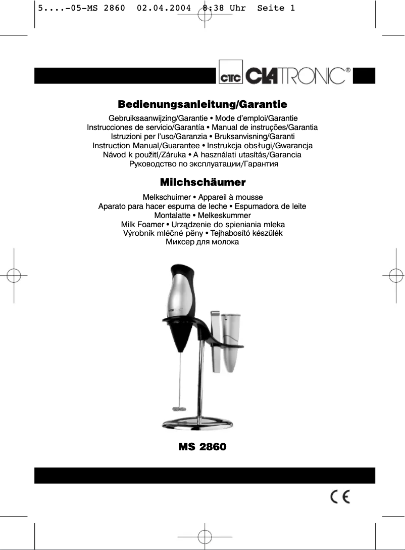 Página 1 del manual Manual de usuario Clatronic MS 2860