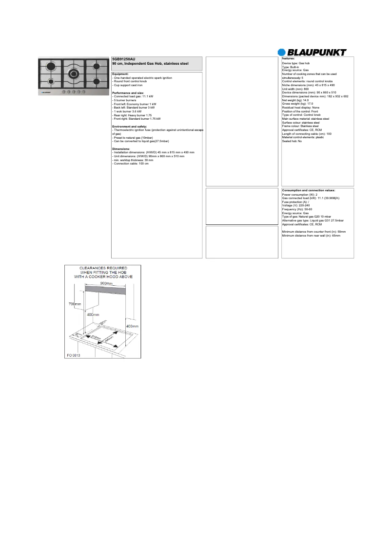 Imagen de la primera página del manual del dispositivo 5GB91250AU