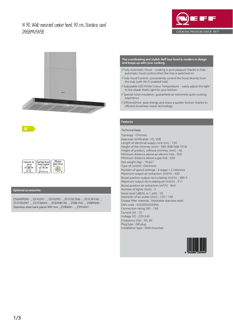 Imagen de la primera página del manual del dispositivo D96BMV5N5B