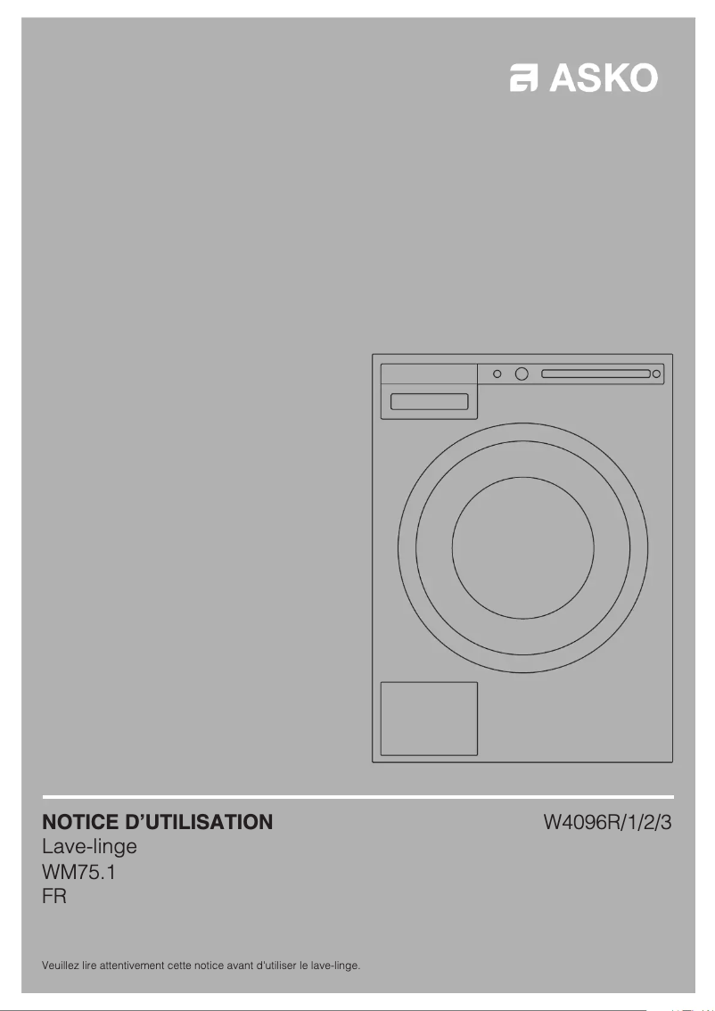 Página 1 del manual Manual de usuario Asko W4096RW3