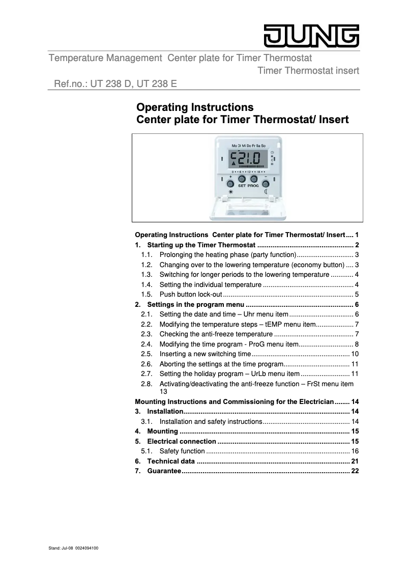 Imagen de la primera página del manual del dispositivo ALUT238D