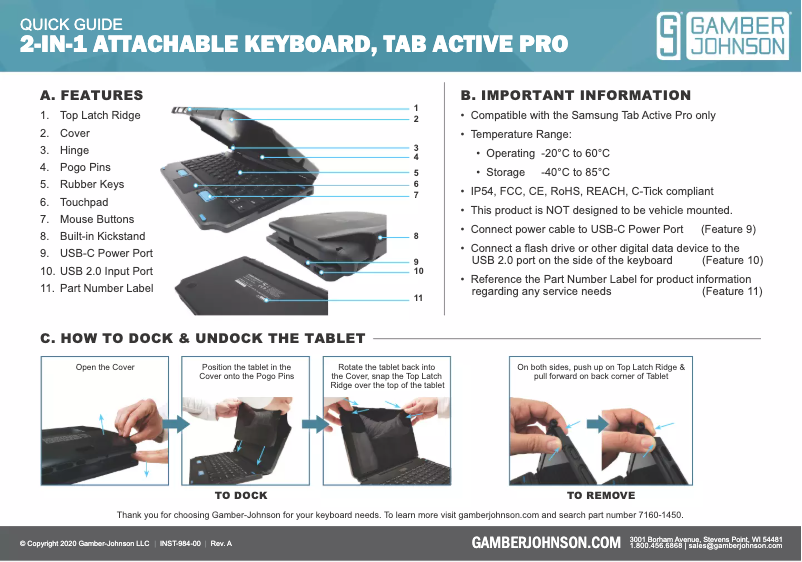 Imagen de la primera página del manual del dispositivo 7160-1450-03