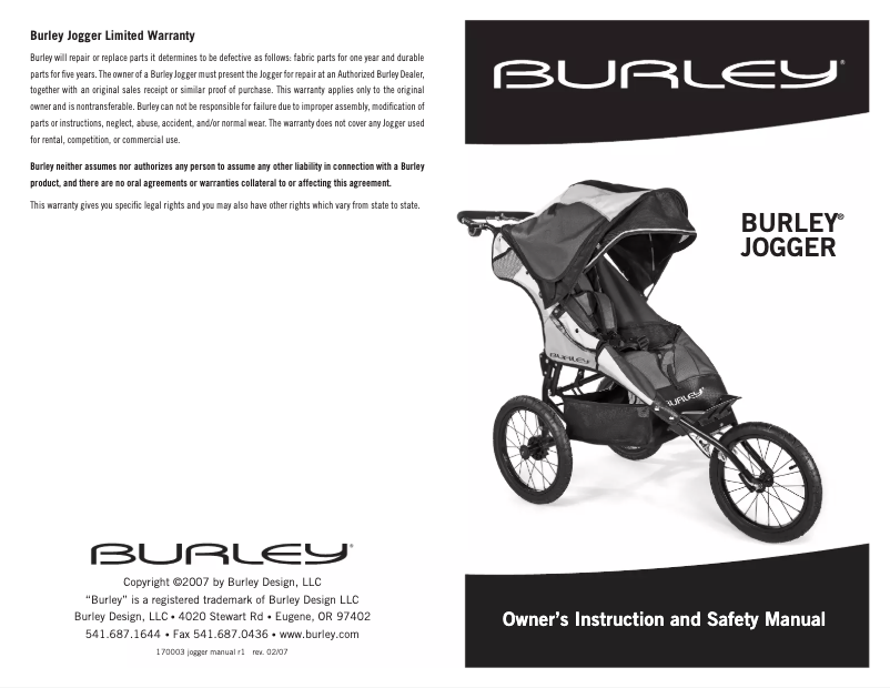 Página 1 del manual Manual de usuario Burley Jogger 2007