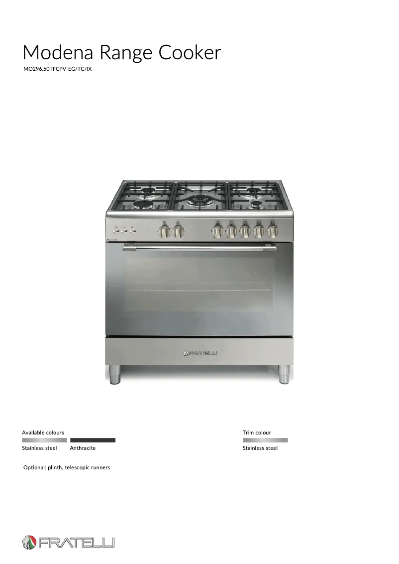 Página 1 del manual Ficha técnica Fratelli MO29650TFCPVIX