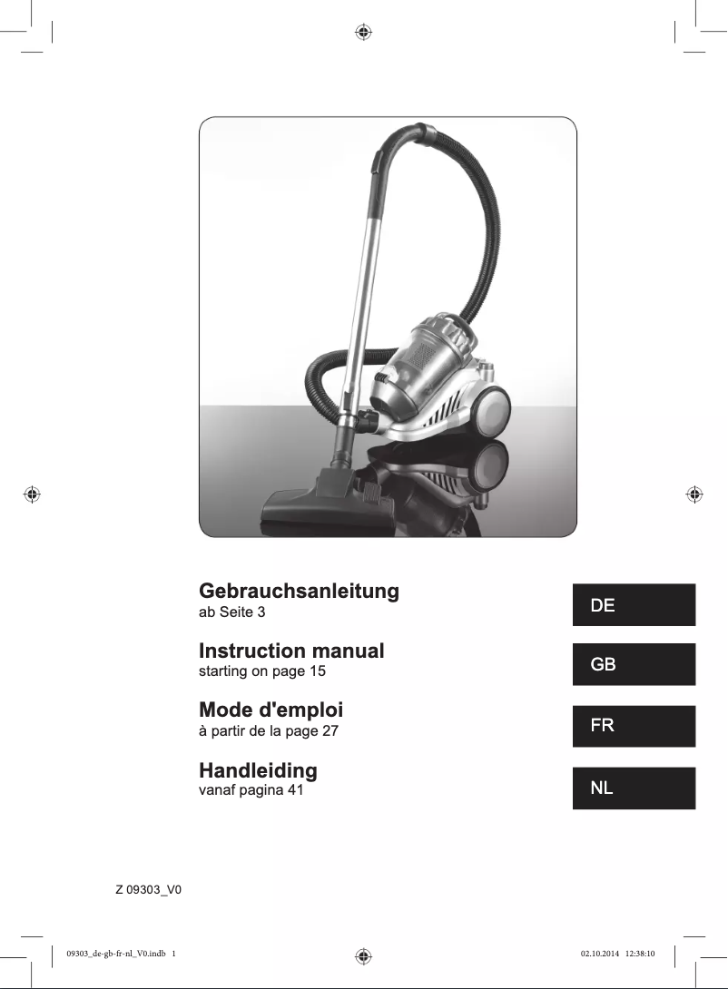 Página 1 del manual Manual de usuario Cleanmaxx Z 09303