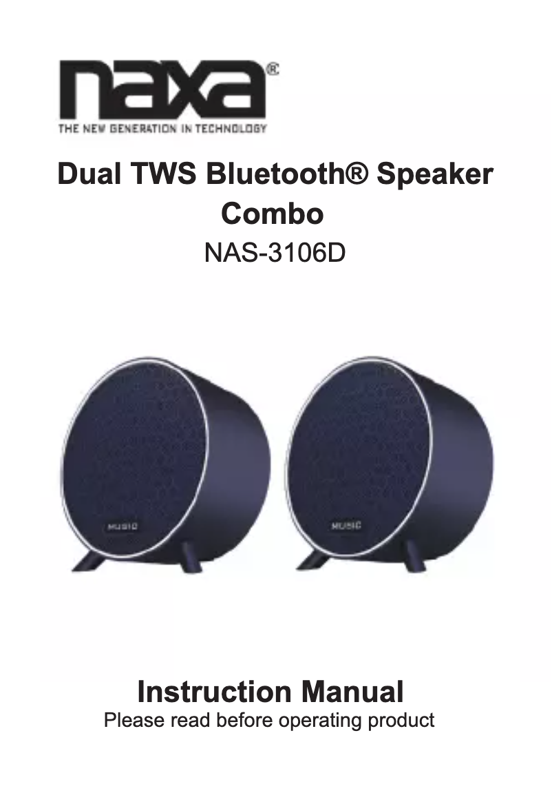 Imagen de la primera página del manual del dispositivo NAS-3106D