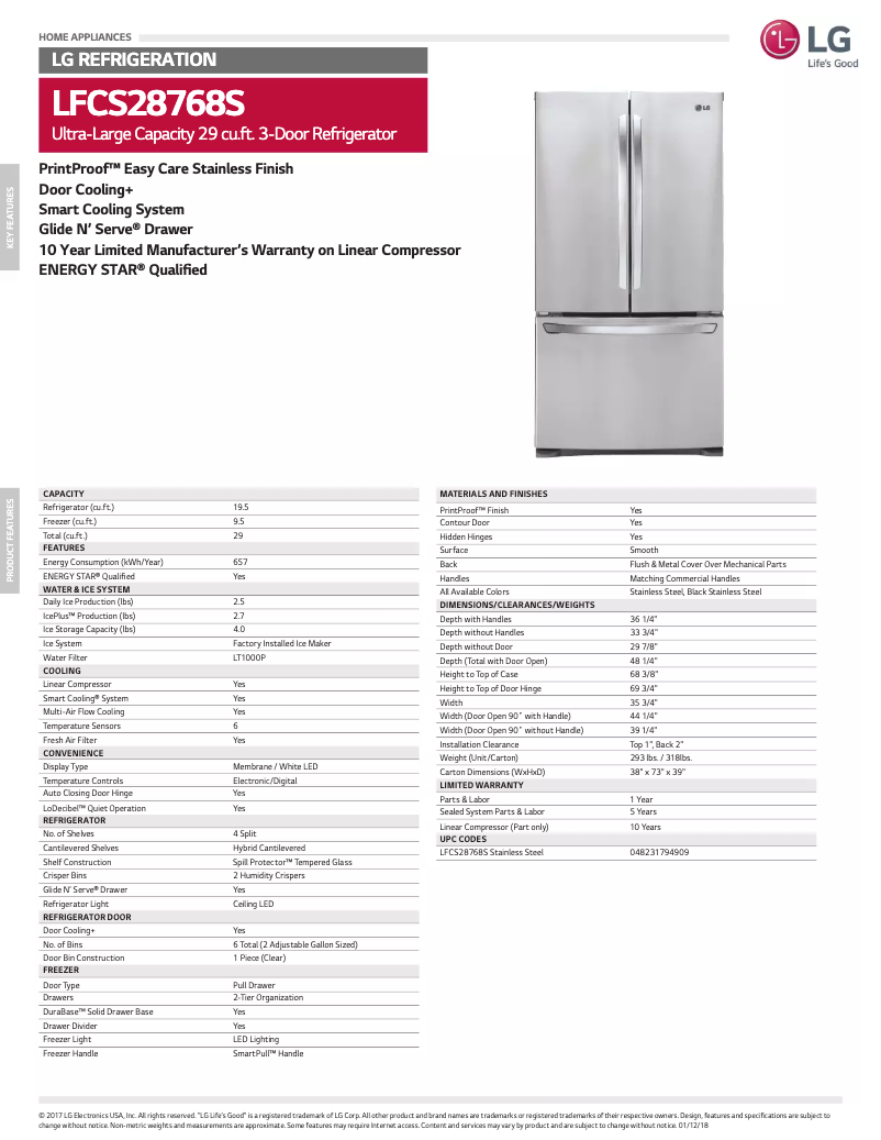 Imagen de la primera página del manual del dispositivo LFCS28768