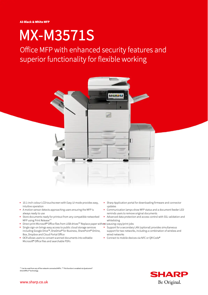 Página 1 del manual Ficha técnica Sharp MX-M3571S