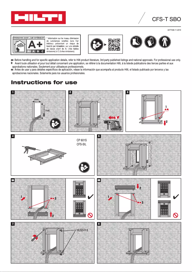 Página 1 del manual Manual de usuario Hilti CFS-T SBO