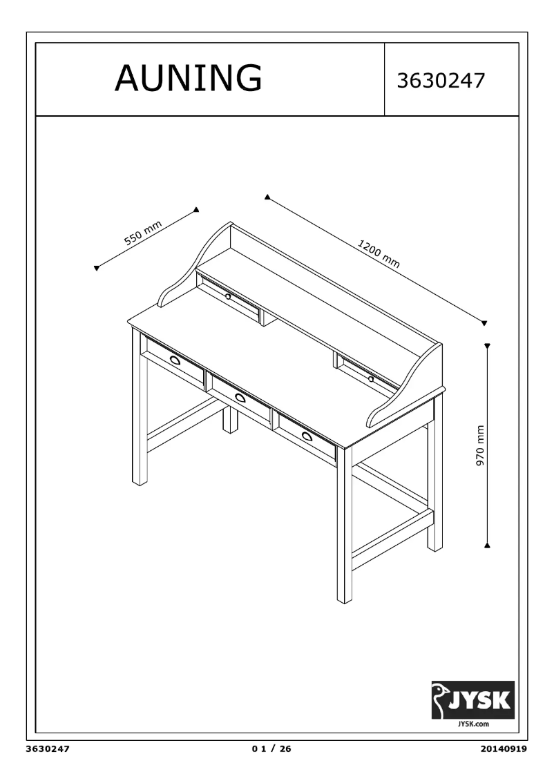 Imagen de la primera página del manual del dispositivo Auning (120x95x55)