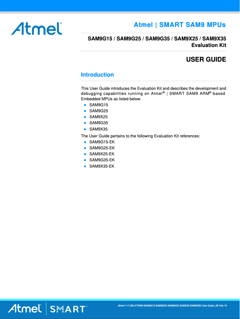 Imagen de la primera página del manual del dispositivo AT91SAM9X25