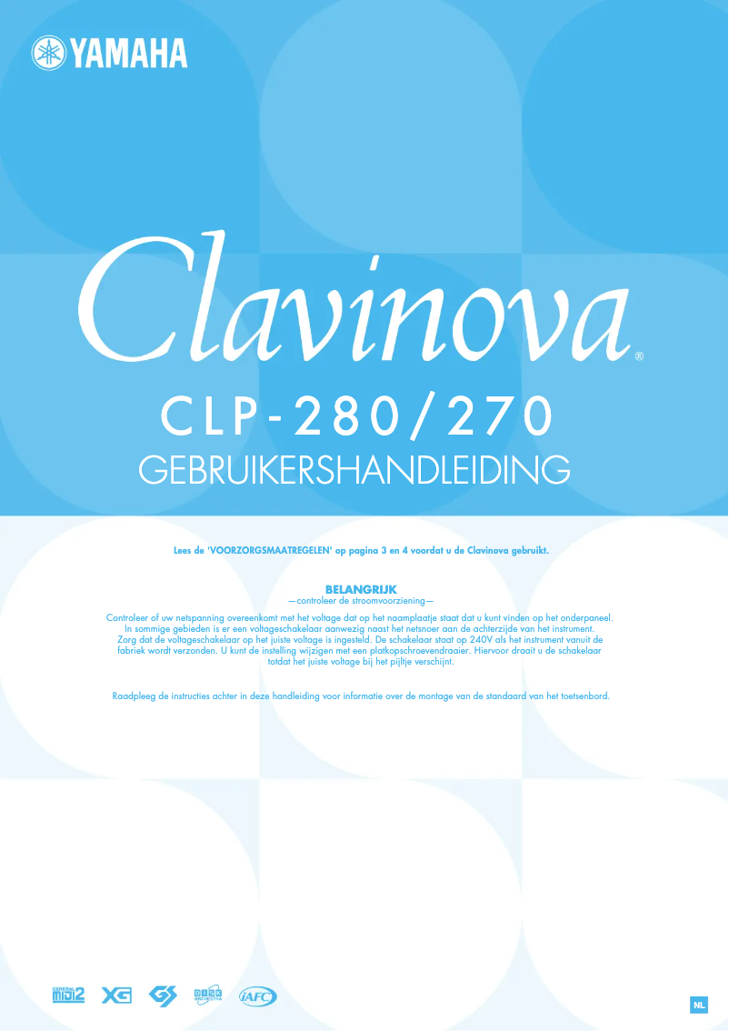 Imagen de la primera página del manual del dispositivo Clavinova CLP-270
