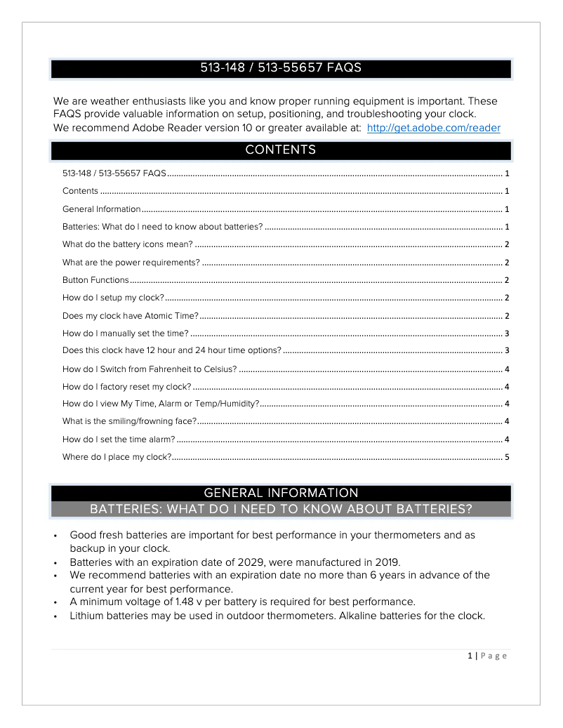 Imagen de la primera página del manual del dispositivo 513-148