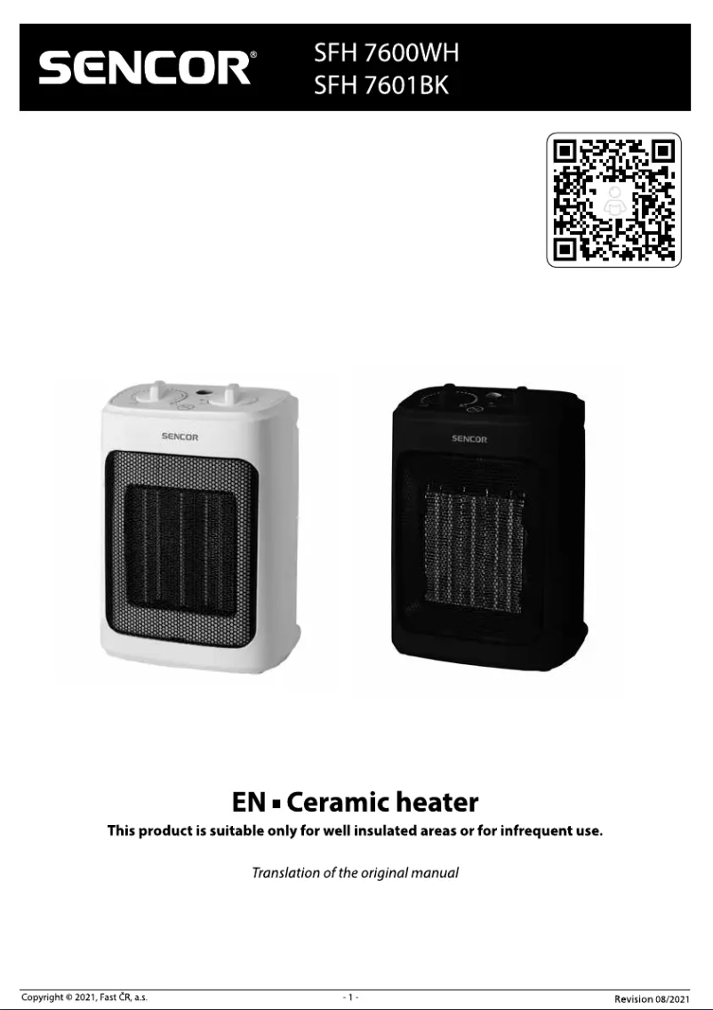 Página 1 del manual Manual de usuario Sencor SFH 7601BK