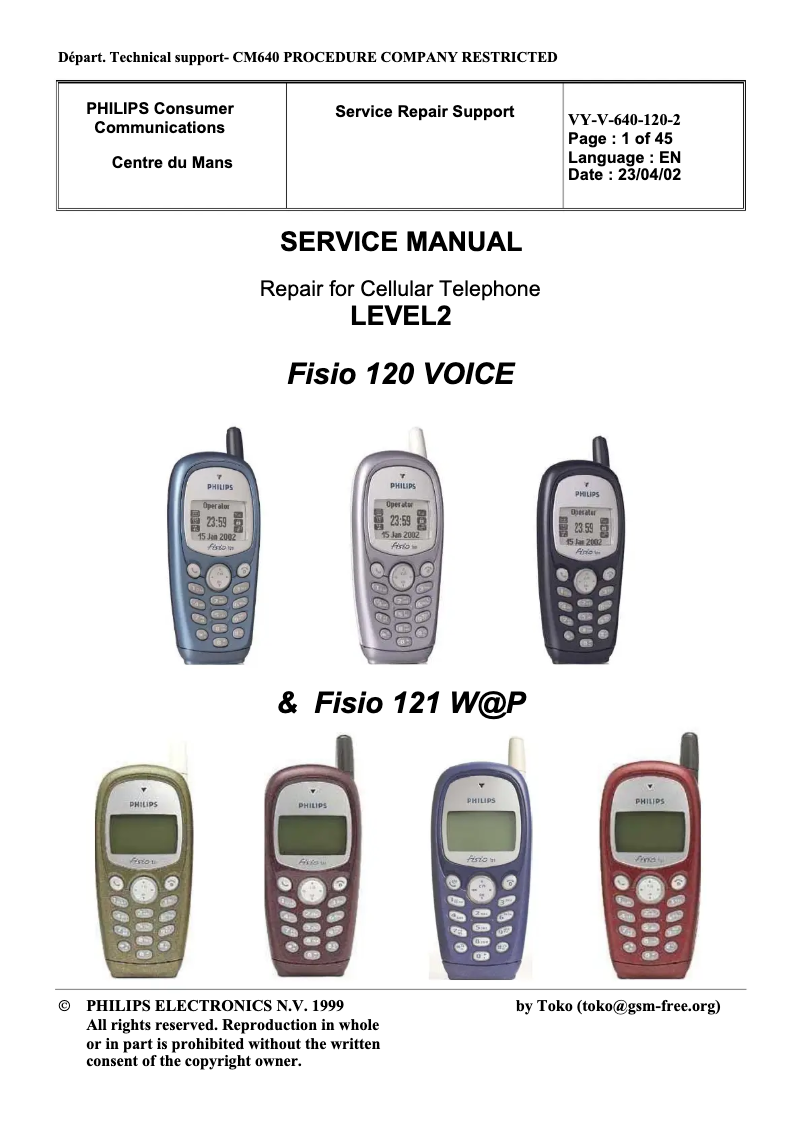 Imagen de la primera página del manual del dispositivo Fisio 121 W@P