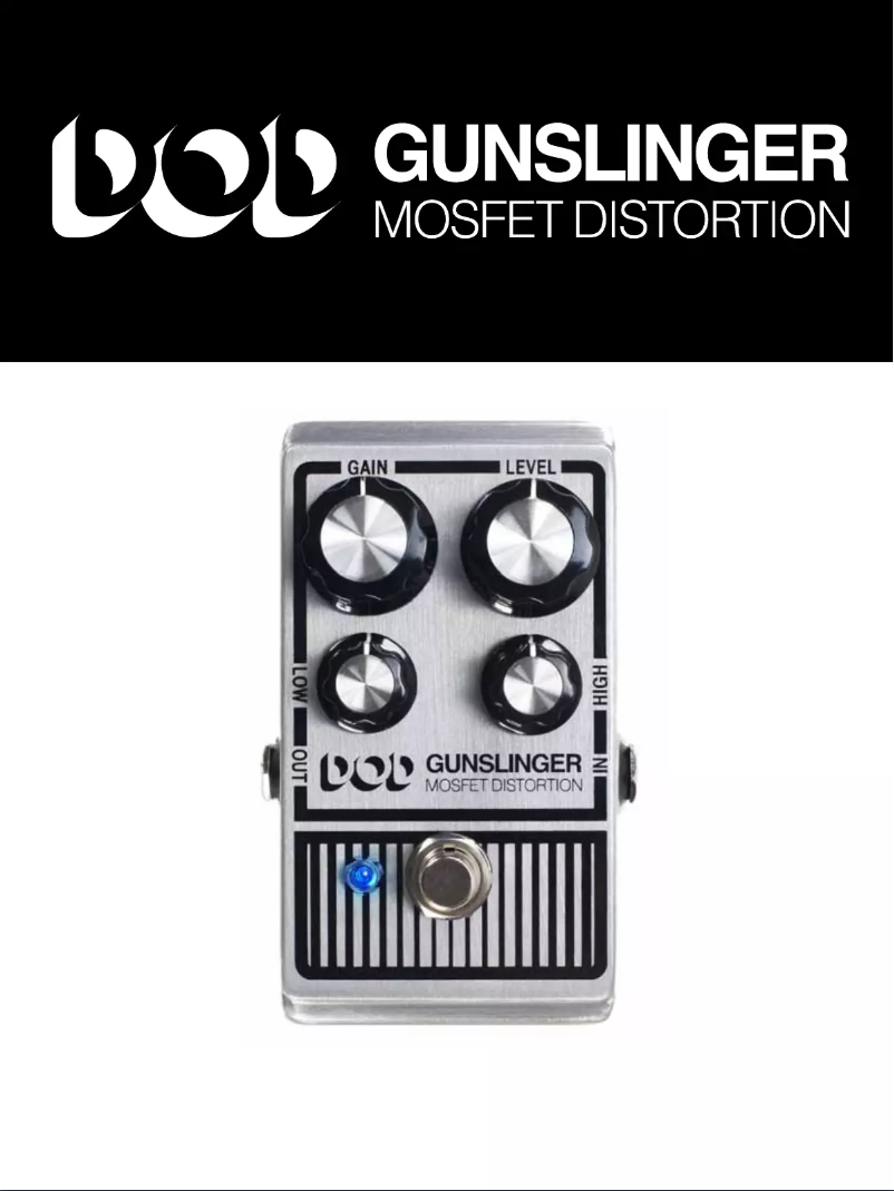Imagen de la primera página del manual del dispositivo Gunslinger MosFET Distortion