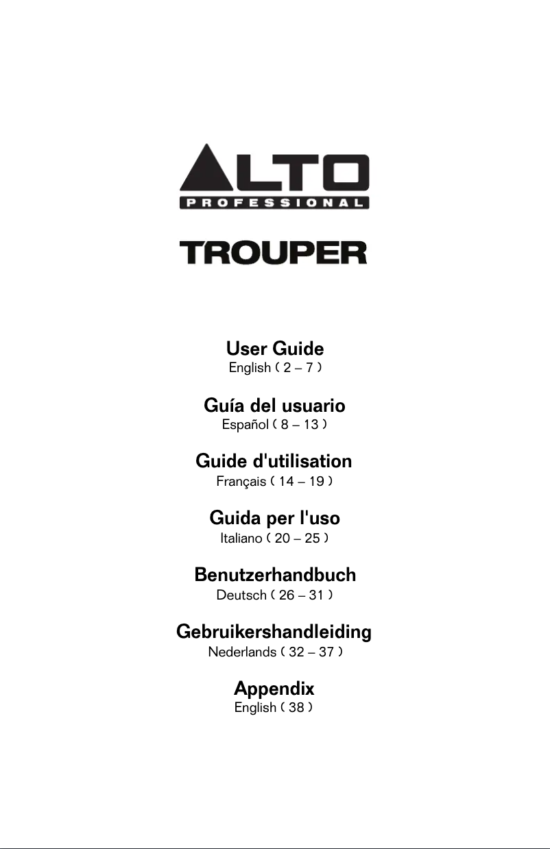 Imagen de la primera página del manual del dispositivo Trouper