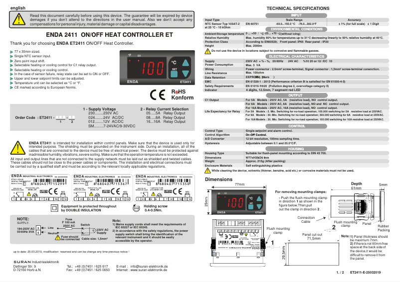 Imagen de la primera página del manual del dispositivo ET2411
