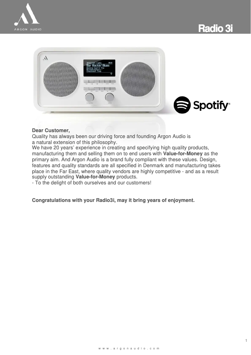 Imagen de la primera página del manual del dispositivo Radio 3i