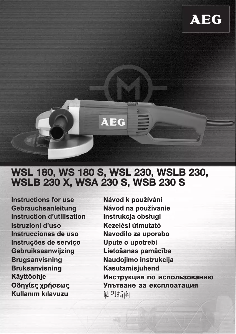 Página 1 del manual Manual de usuario AEG WSLB 230 X