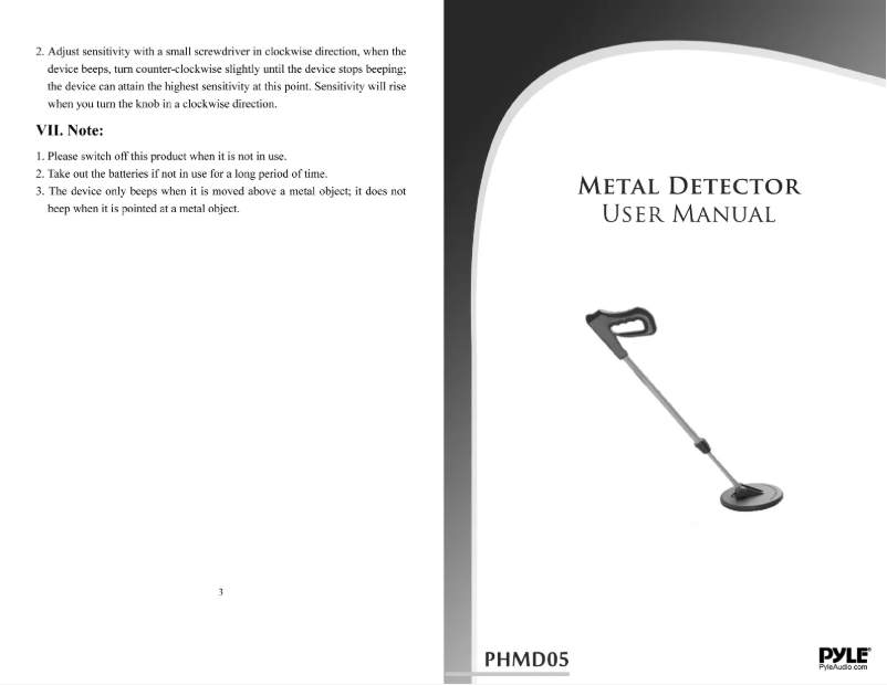 Imagen de la primera página del manual del dispositivo PHMD05