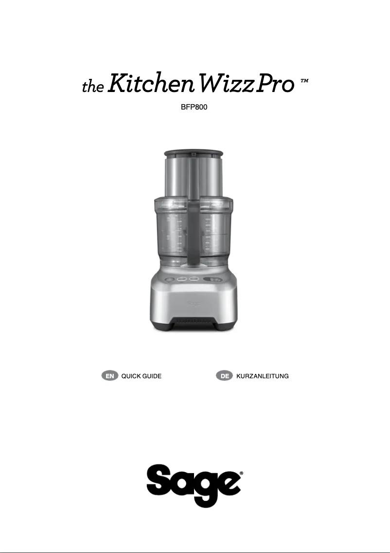 Imagen de la primera página del manual del dispositivo the Kitchen Wizz Pro BFP800