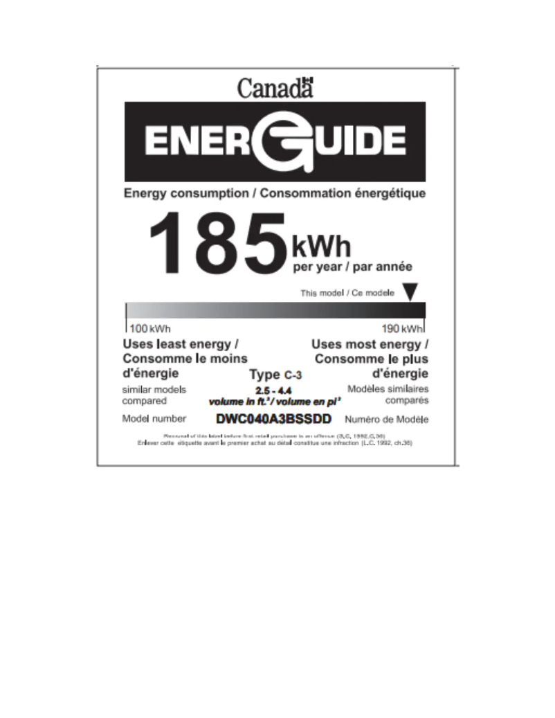 Página 1 del manual Etiqueta energética Danby DWC040A3BSSDD