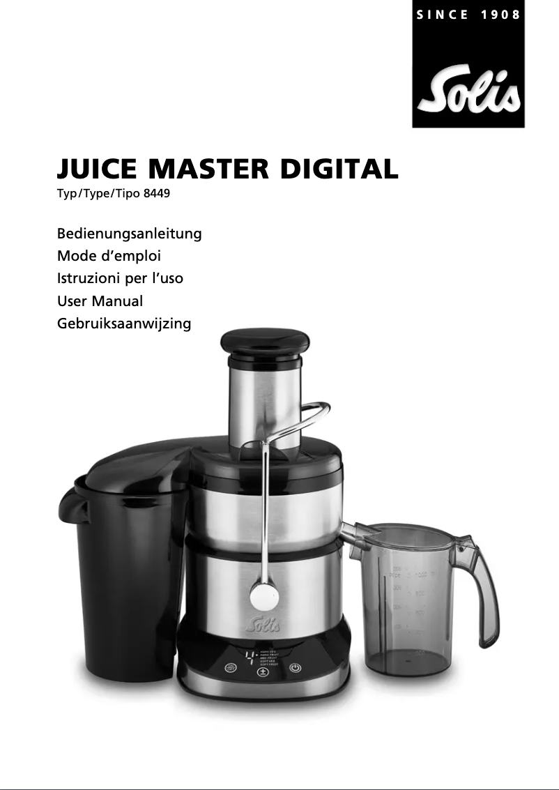 Imagen de la primera página del manual del dispositivo Juice Master Digital 8449