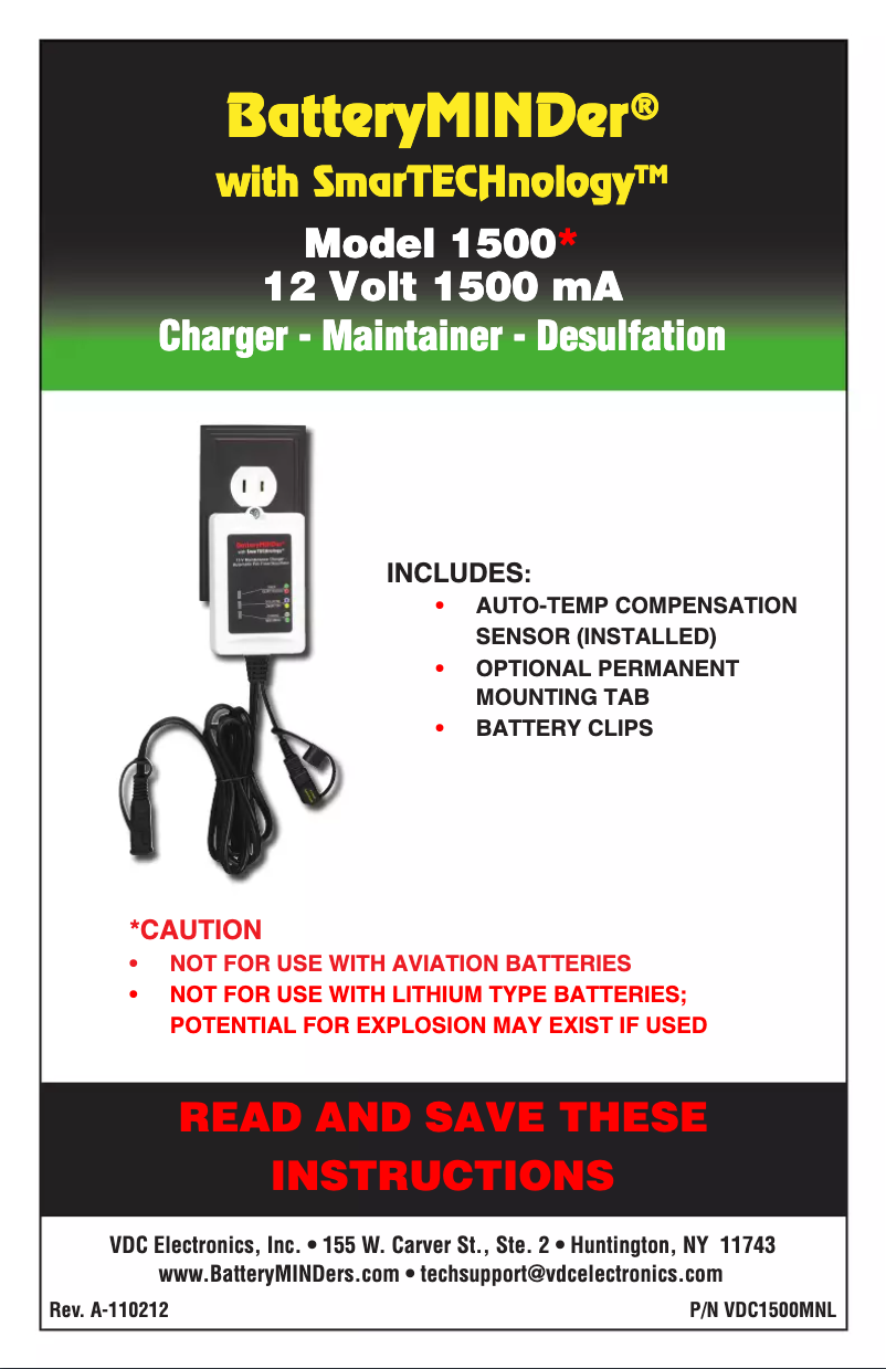 Imagen de la primera página del manual del dispositivo 1500