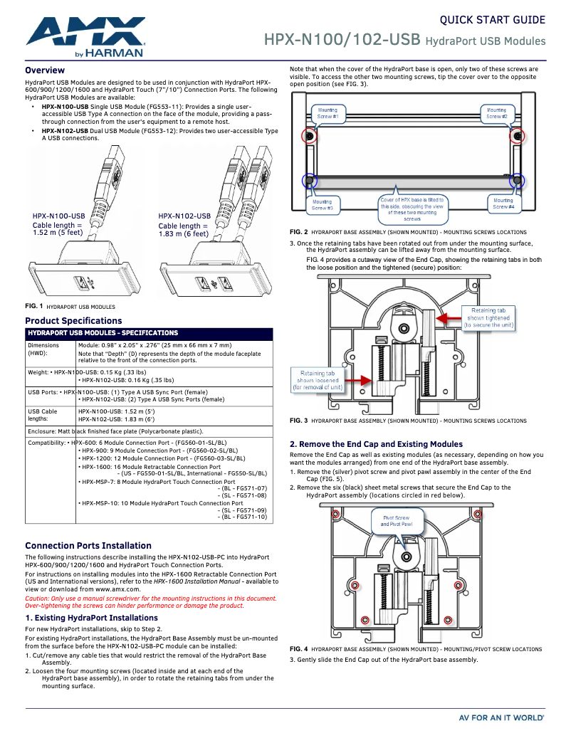 Página 1 del manual Manual de usuario AMX HPX-N100