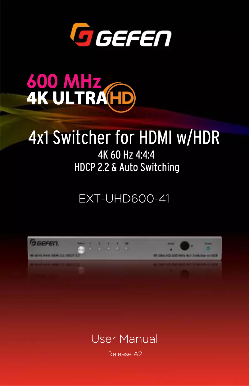 Imagen de la primera página del manual del dispositivo EXT-UHD600-41