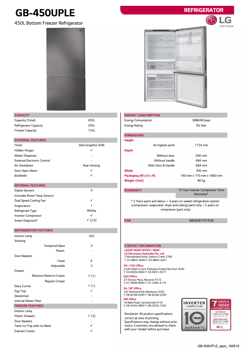 Imagen de la primera página del manual del dispositivo GB-450UPLE