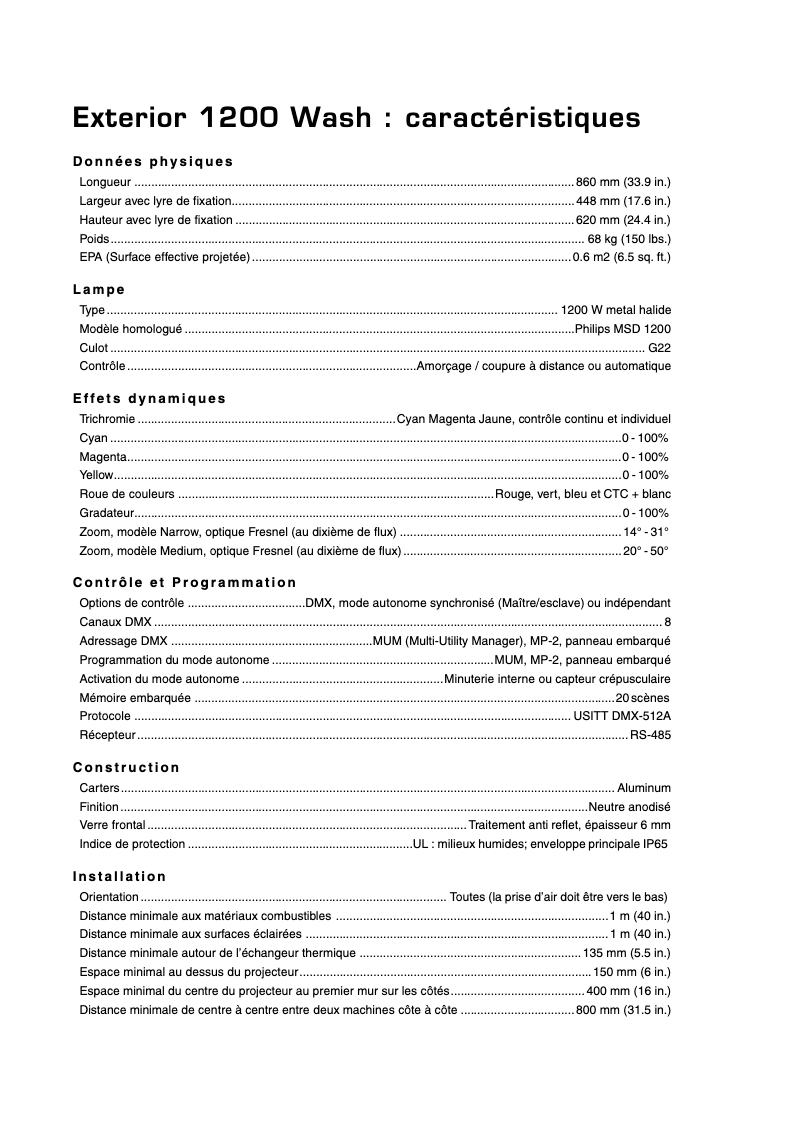 Imagen de la primera página del manual del dispositivo Exterior 1200 Wash