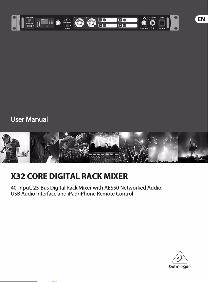 Imagen de la primera página del manual del dispositivo X32 Core