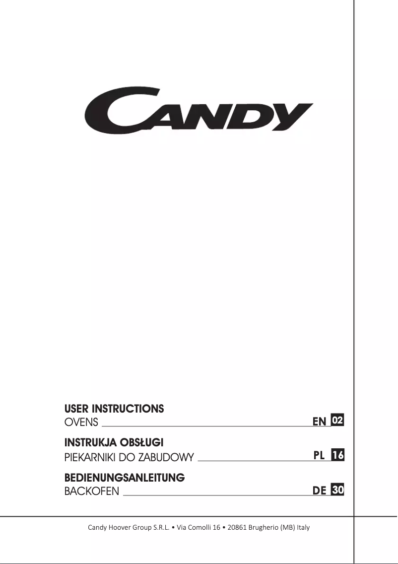 Página 1 del manual Manual de usuario Candy COS625XLS
