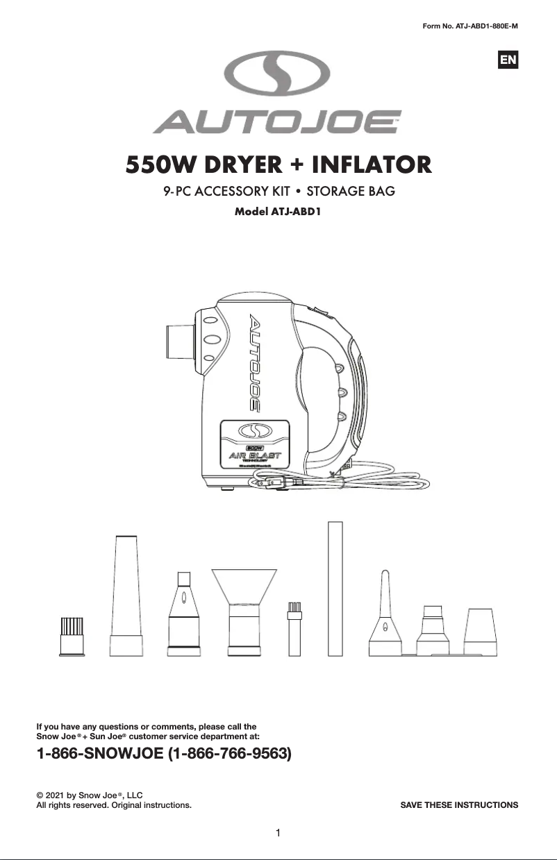Página 1 del manual Manual de usuario Auto Joe ATJ-ABD1