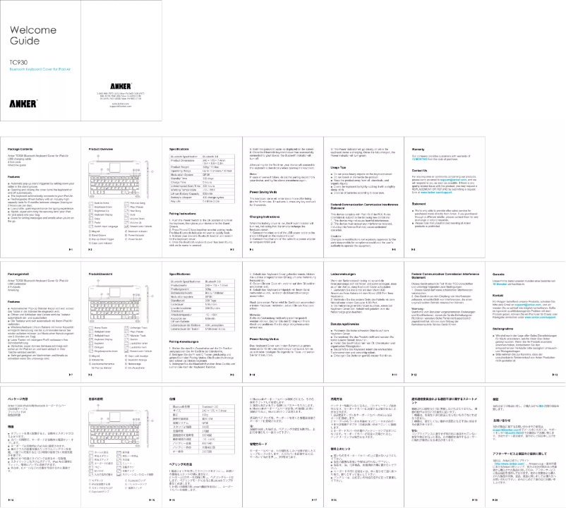 Página nº 1 - Manual de usuario Anker TC930