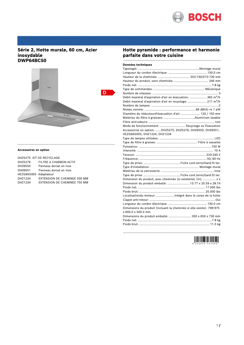 Imagen de la primera página del manual del dispositivo DWP64BC50