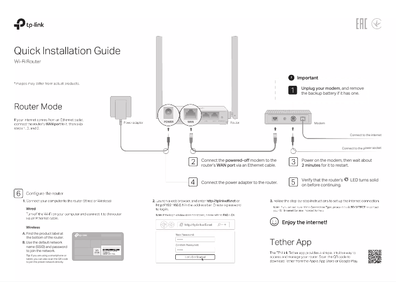 Imagen de la primera página del manual del dispositivo TL-WR844N