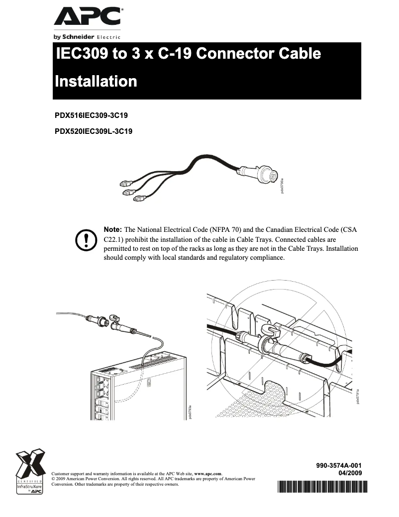 Imagen de la primera página del manual del dispositivo PDX520IEC309L-3C19