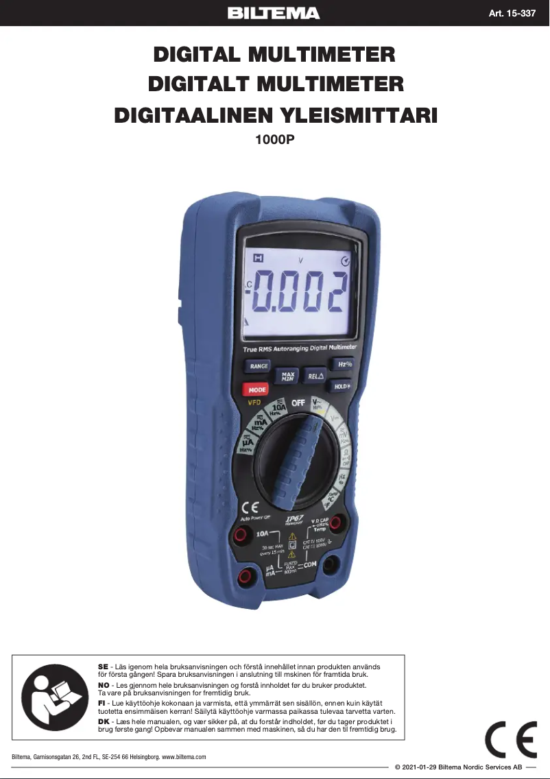 Página 1 del manual Manual de usuario Biltema 15-337