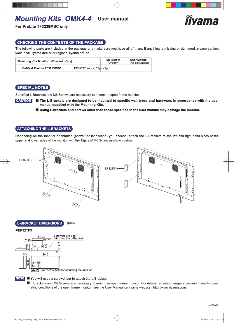 Página nº 1 - Manual de usuario Iiyama OMK4-4