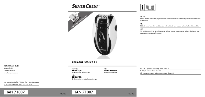 Imagen de la primera página del manual del dispositivo SED 3.7 A1