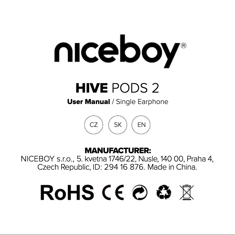 Página 1 del manual Manual de usuario Niceboy single earphone PODS 2