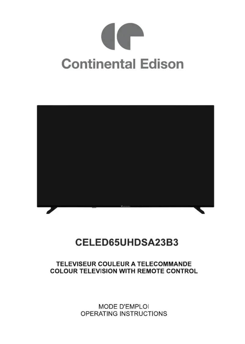 Página 1 del manual Manual de usuario Continental Edison CELED65UHDSA23B3