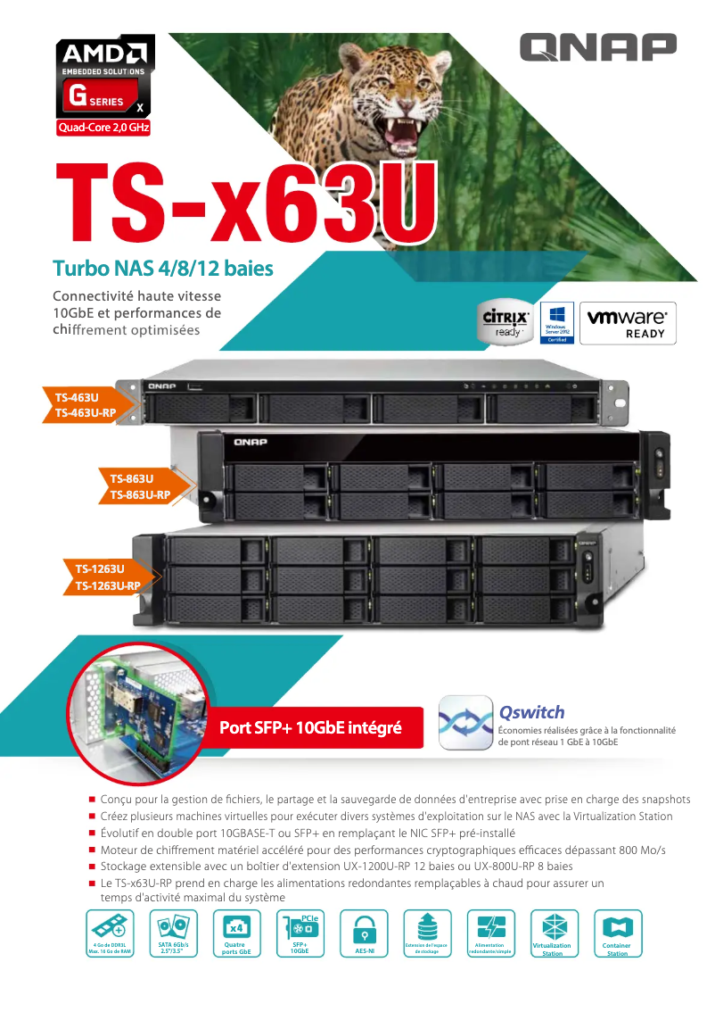 Página 1 del manual Ficha técnica QNAP TS-1263U