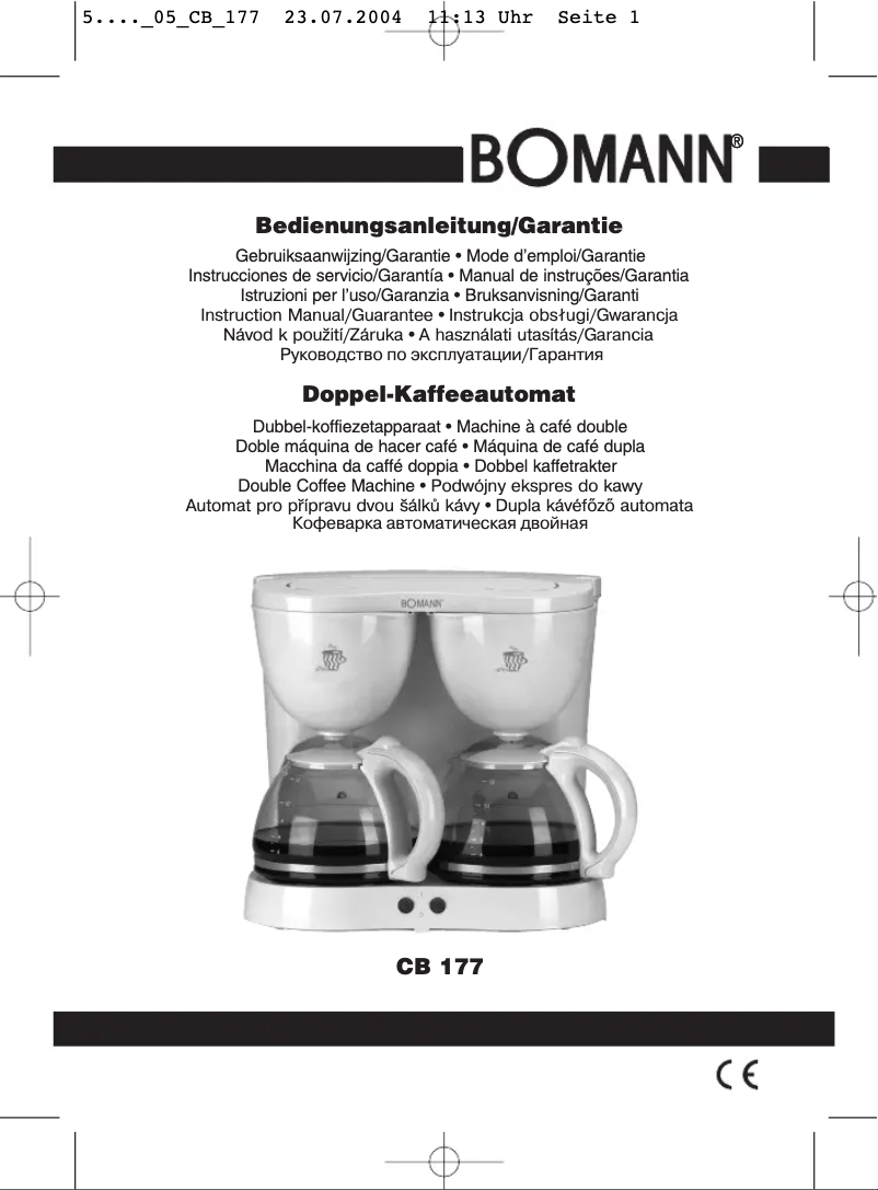 Imagen de la primera página del manual del dispositivo CB 177