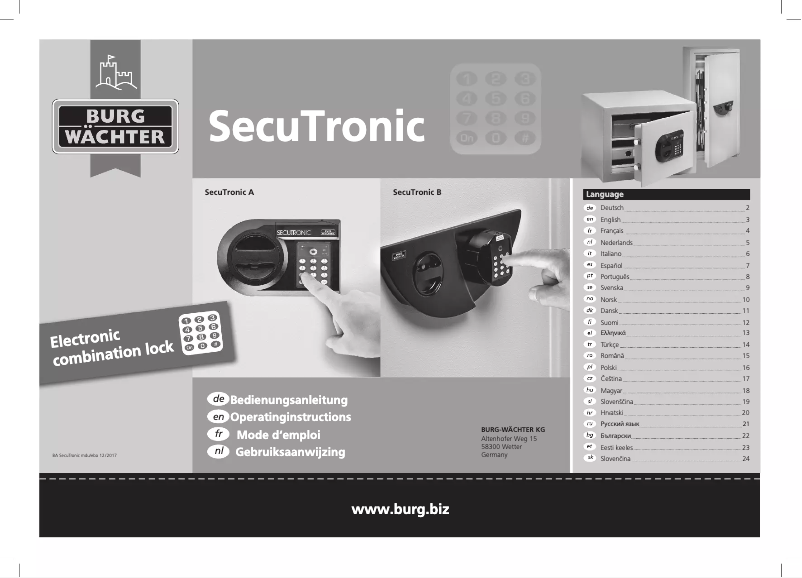 Página 1 del manual Manual de usuario Burgwachter Office 101 E