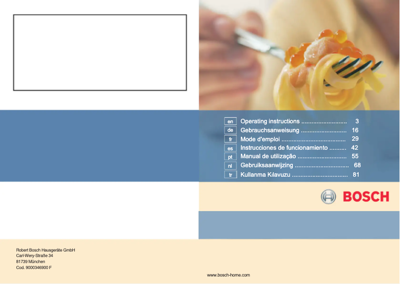 Página 1 del manual Manual de usuario Bosch PSA326B20E