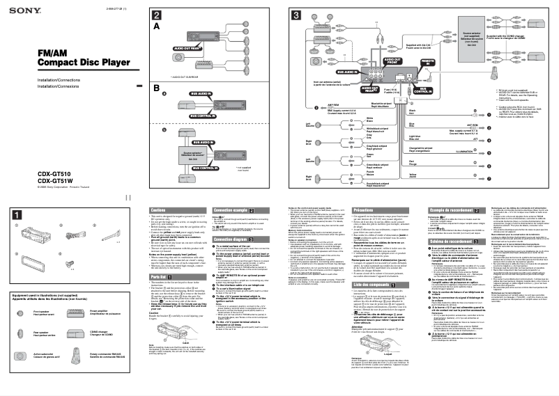 Imagen de la primera página del manual del dispositivo CDX-GT510